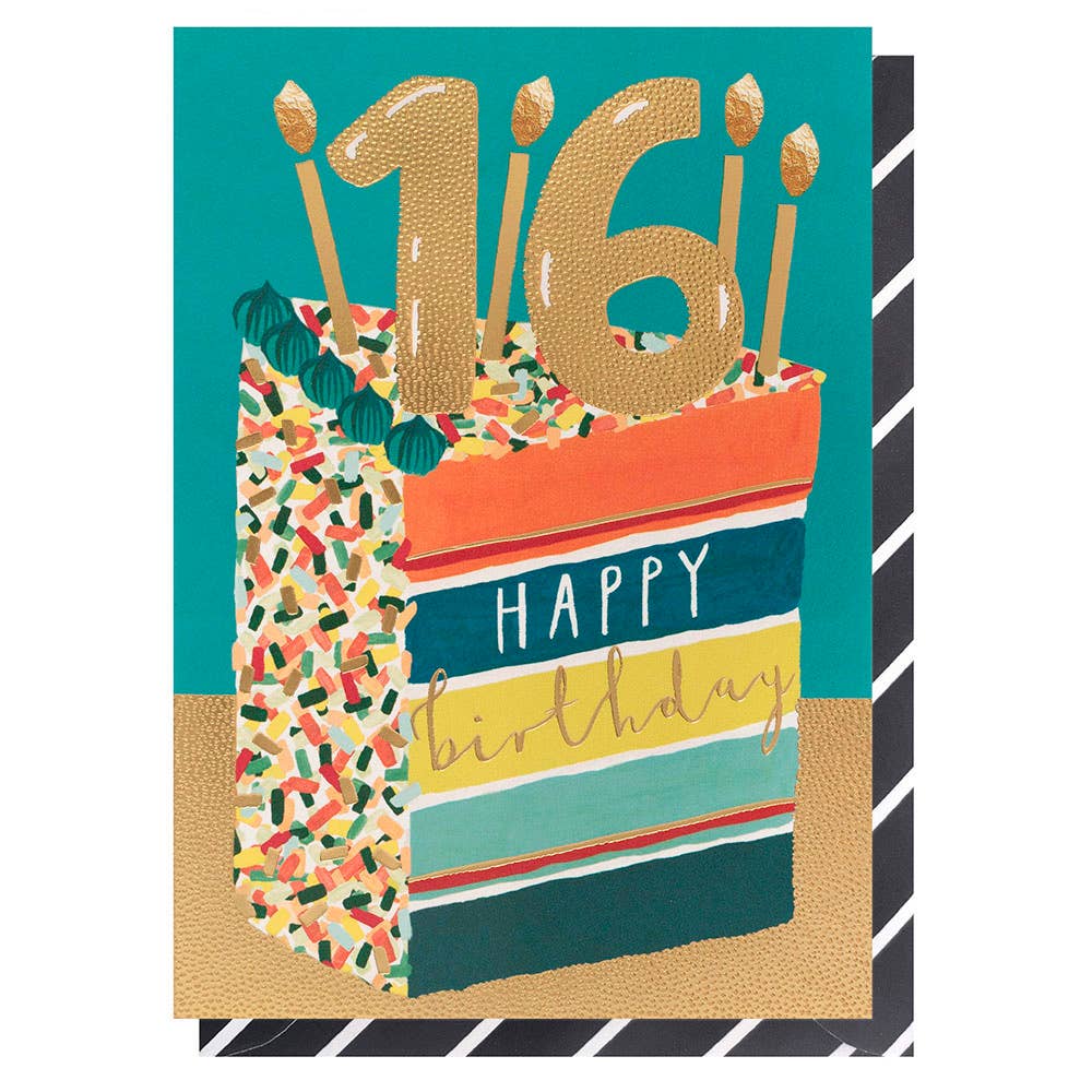 Louise Tiler - Age 16 Birthday Cake Slice Card
