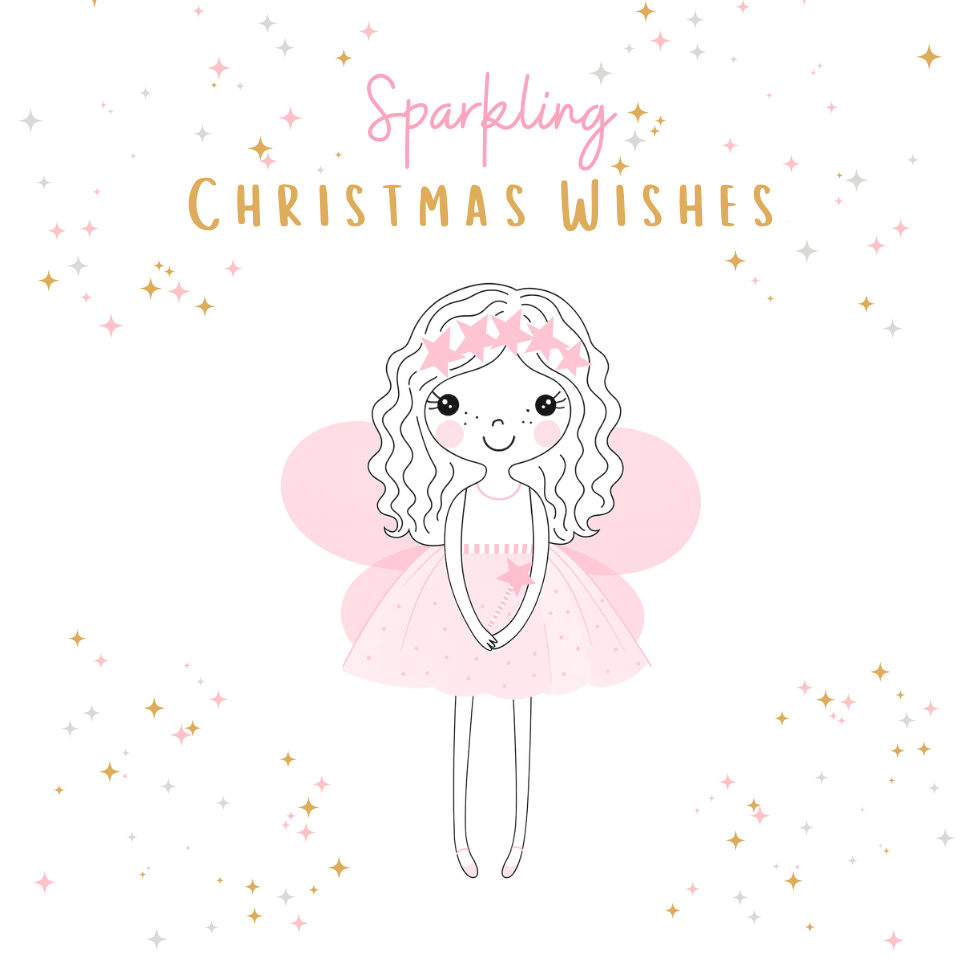 Petimo - Sugar Plum Sparkling Christmas Wishes Pink Fairy Card