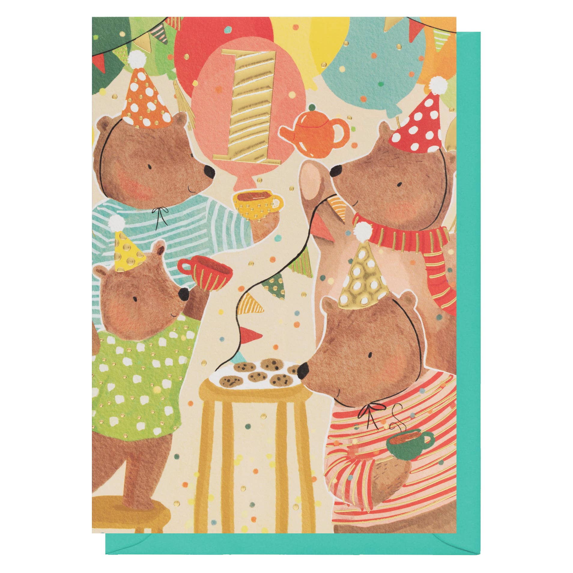 Louise Tiler - Age 1 Teddy Birthday Card