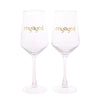 Confetti Engaged Set Of 2  Wine Glasses
