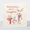 Petimo - Special Daughter Merry Tails Cute Dog Christmas Card
