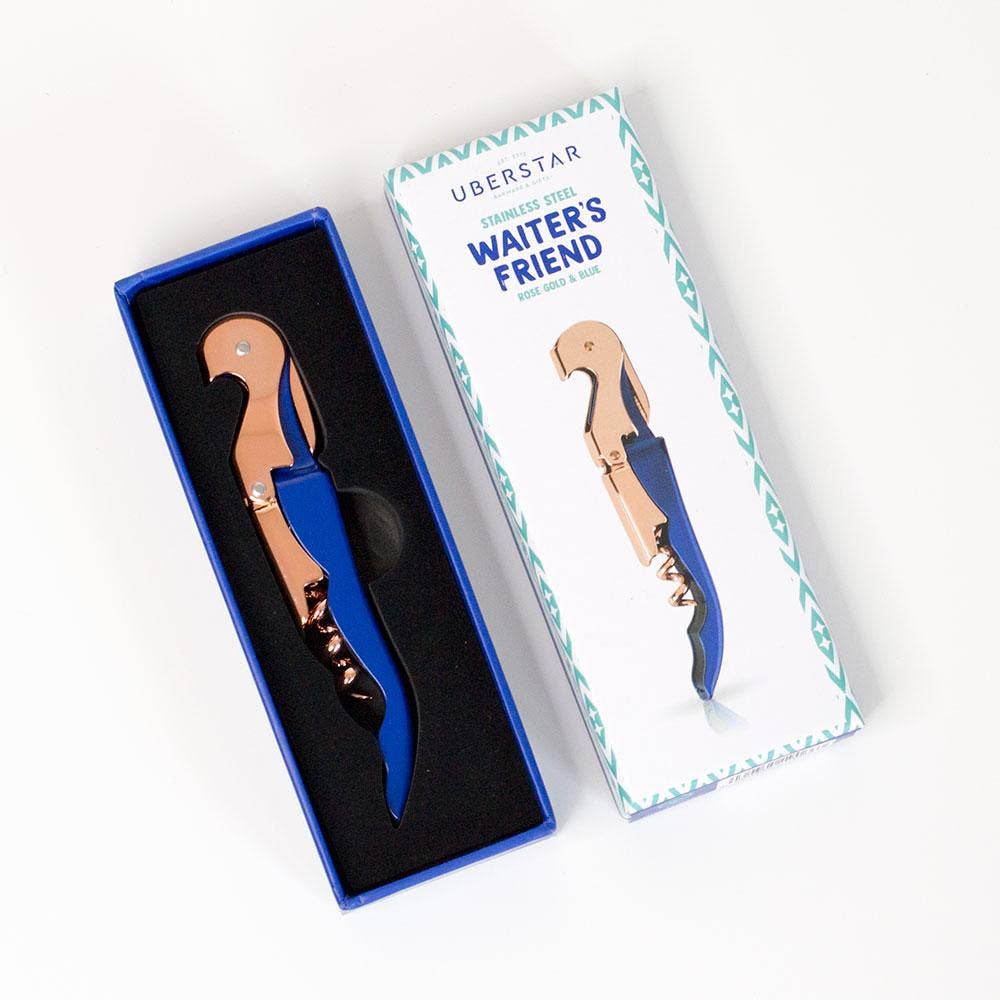 UBERSTAR - UBERSTAR  Corkscrew Waiter's Friend - Rose Gold & Blue