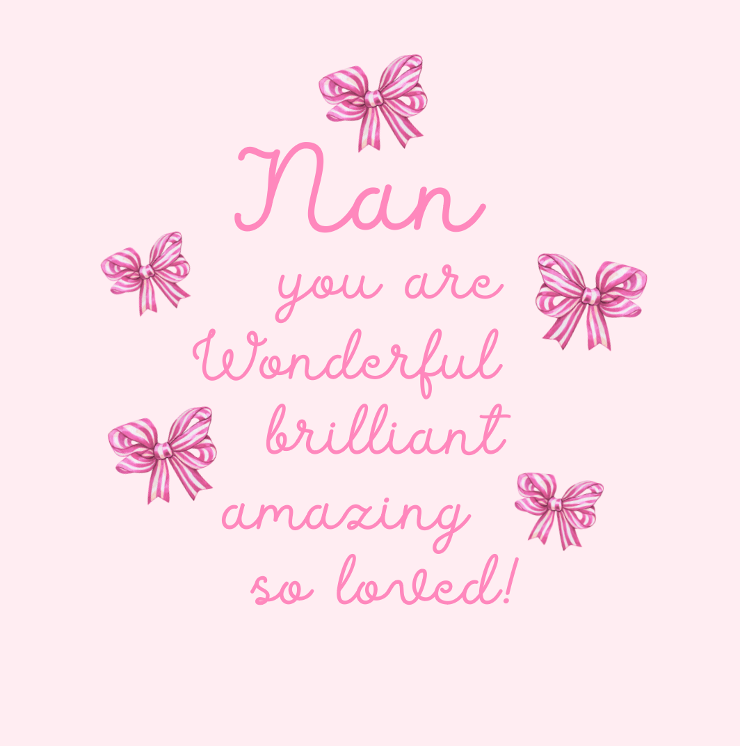 Petimo - Nan You Are Wonderful Pink Striped Bows Card