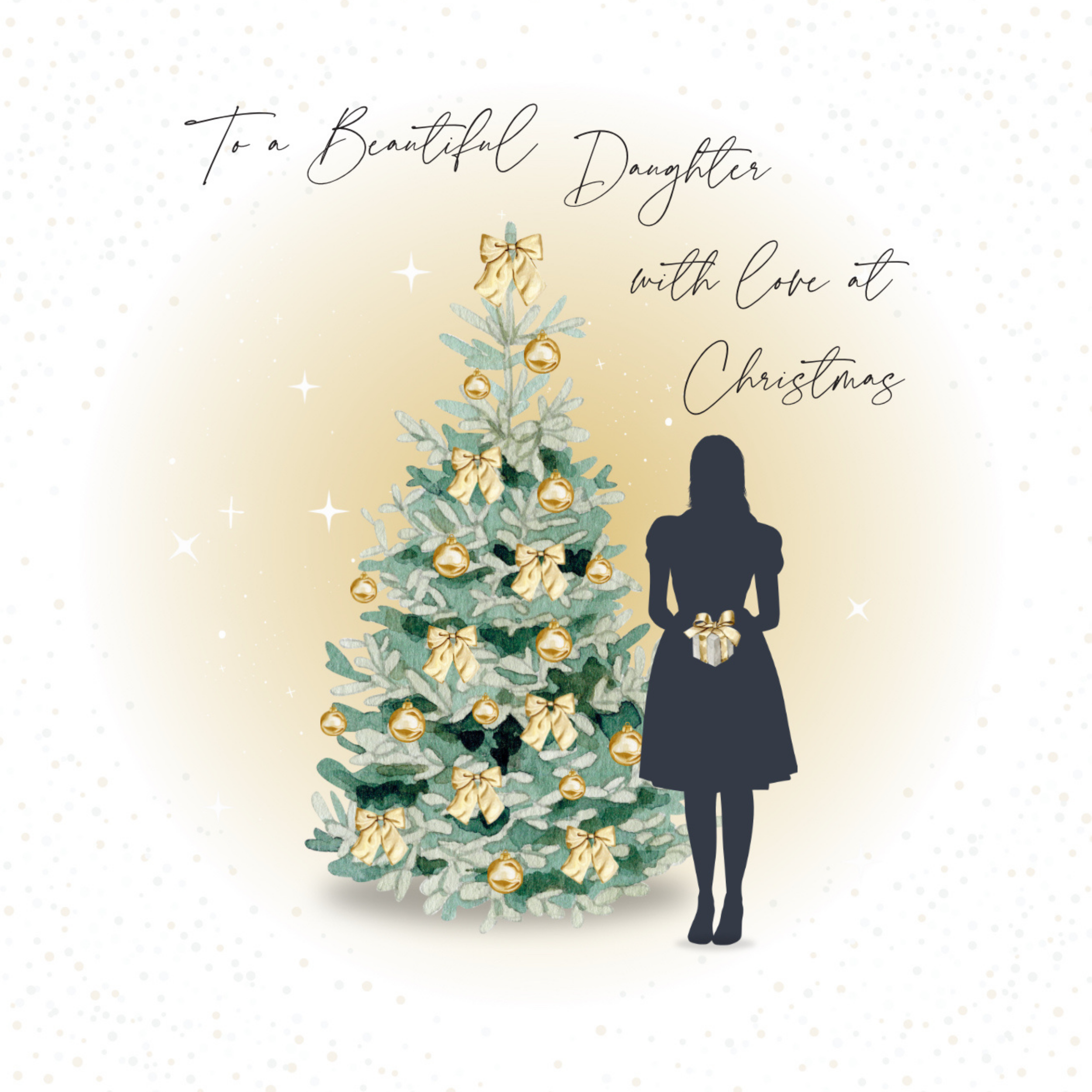 Petimo - Noelle Beautiful Daughter with Love at Christmas Tree Card