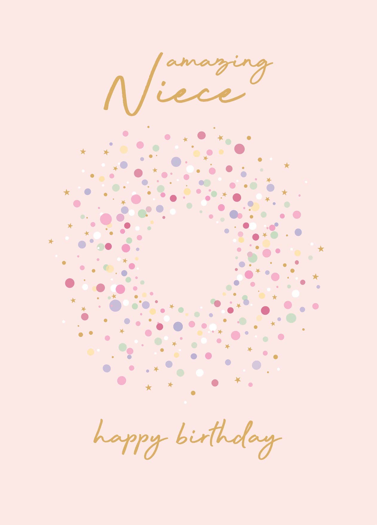 Petimo - In The Mix Niece Confetti Gold Foil Card