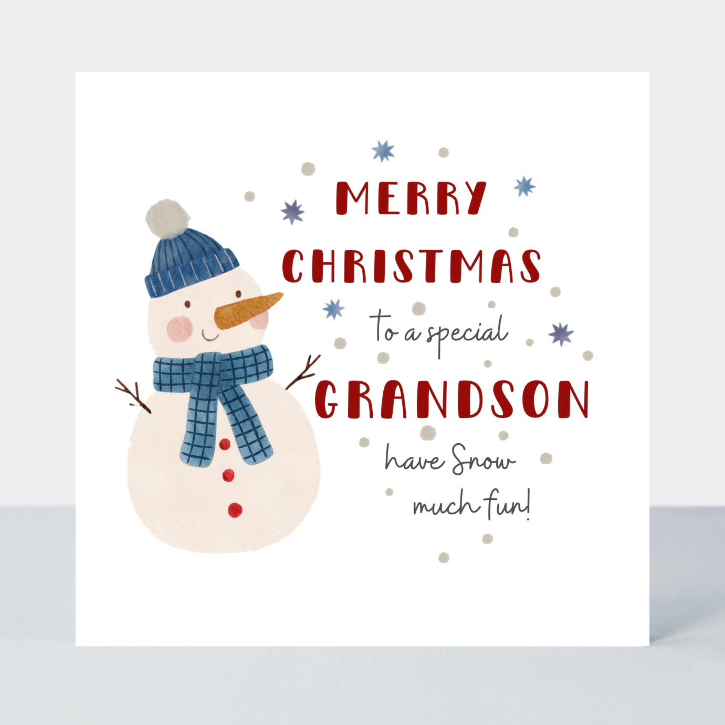 Petimo - Special Grandson Snowman Holly Jolly Christmas Card