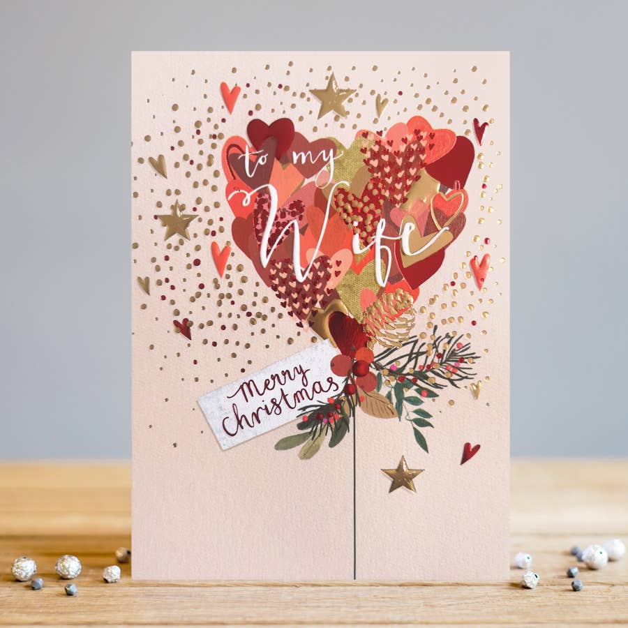 Louise Tiler - Wife Love Balloon Christmas Card