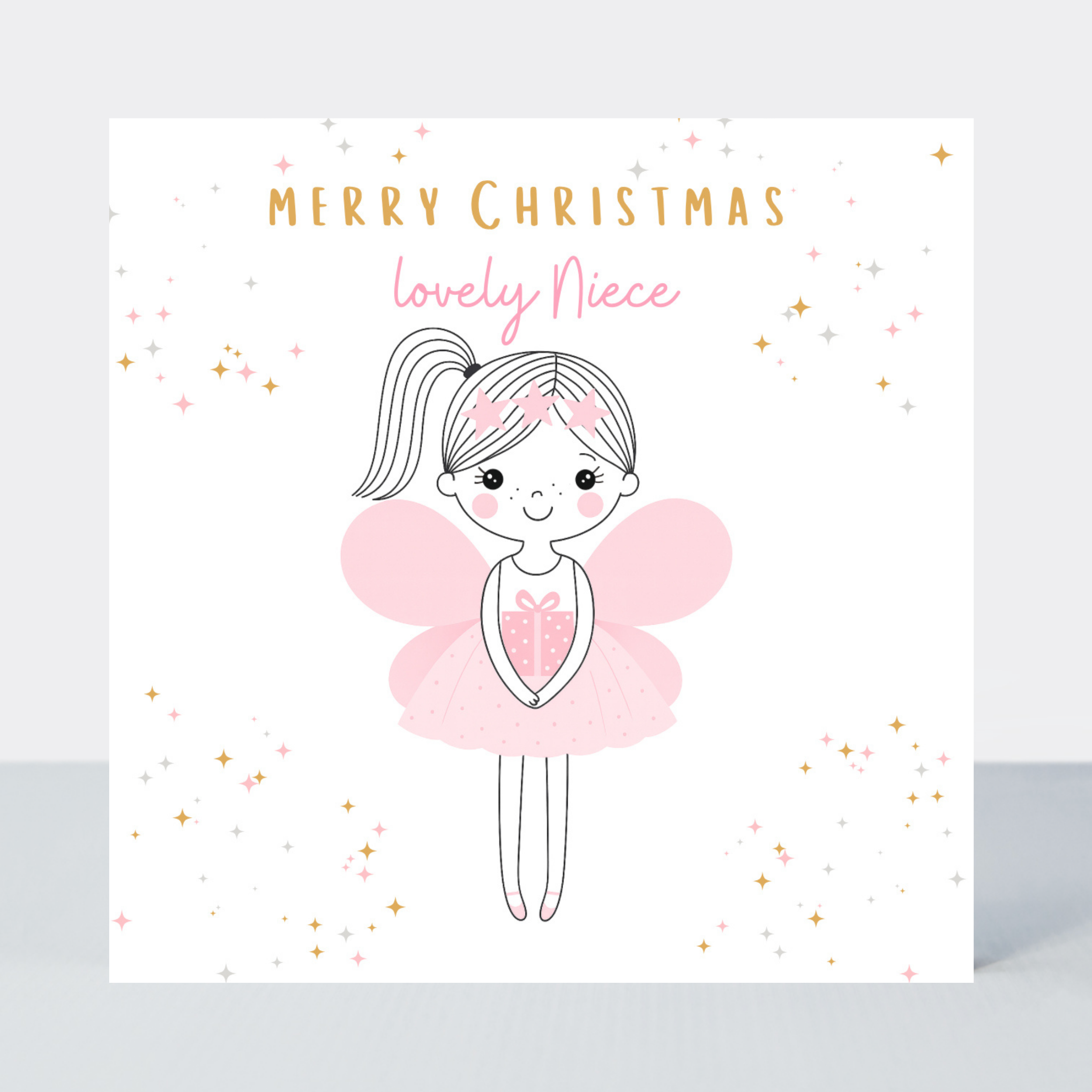 Petimo - Sugar Plum Merry Christmas Lovely Niece Fairy Pink Card