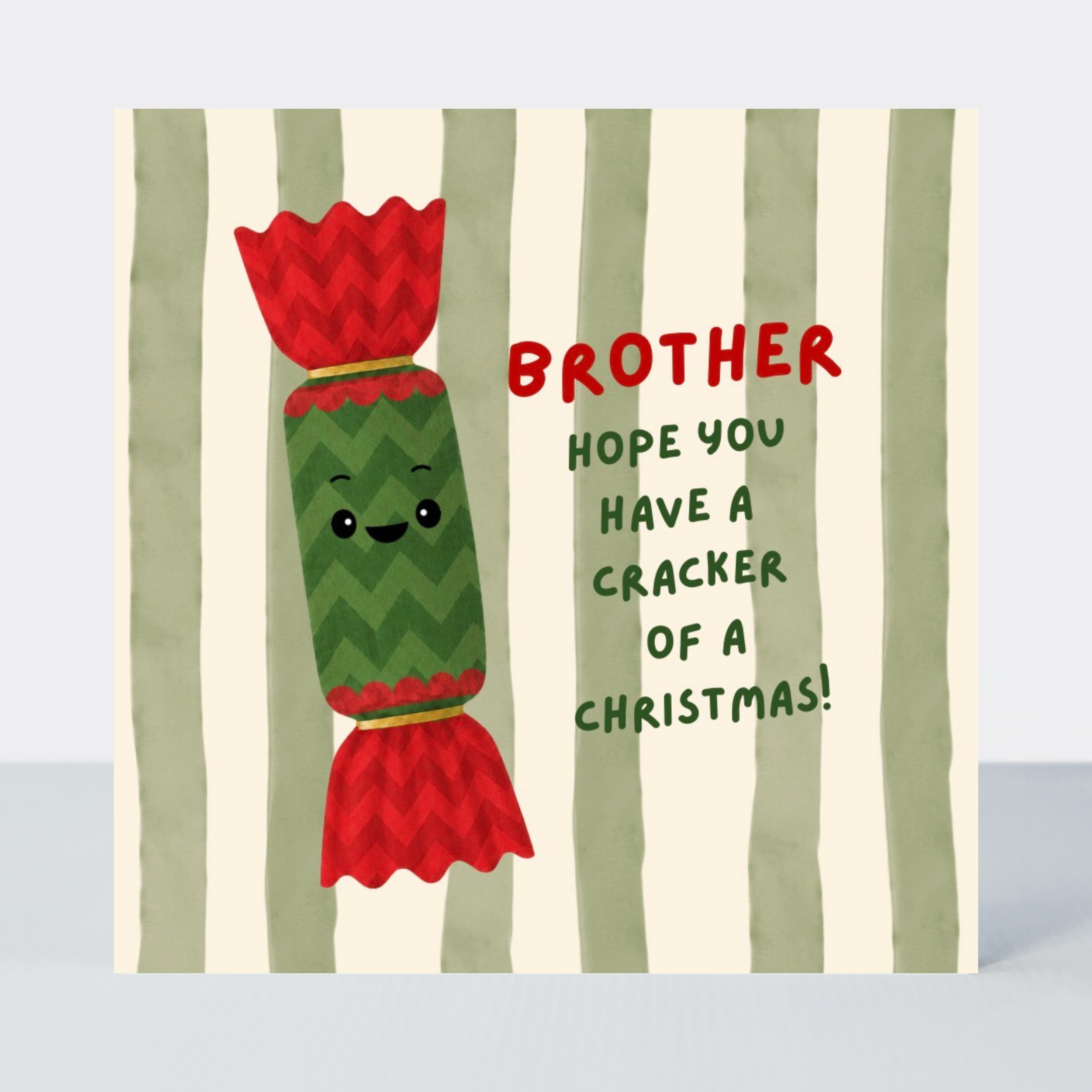Petimo - Brother Cracking Christmas Striped Fun Card