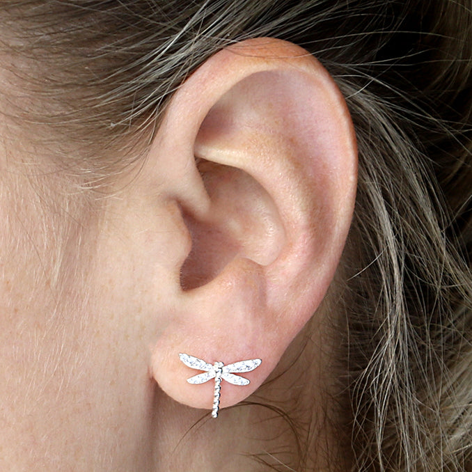 Iris & Miel Sterling Silver CZ Dragonfly Earrings - More Than Just a Gift | Narborough Hall