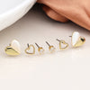 POM Faux Gold Heart & Crystal Triple Earring Set