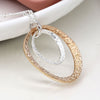 POM Silver Plated and Faux Gold Textured Double Hoop Necklace