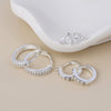 POM Abi Silver-Plated hoop and crystal stud triple earring set