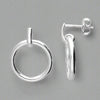 Sterling Silver Circle Drop Stud Earrings