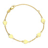 Sterling Silver Gold Plated Multi Heart Bracelet