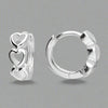 Sterling Silver Trio Heart Huggie Earrings