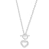 Sterling Silver CZ Heart T-Bar Necklace