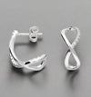 Sterling Silver CZ Infinity Hoop Stud Earrings
