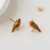 POM Robin Gold-Tone enamel robin earrings