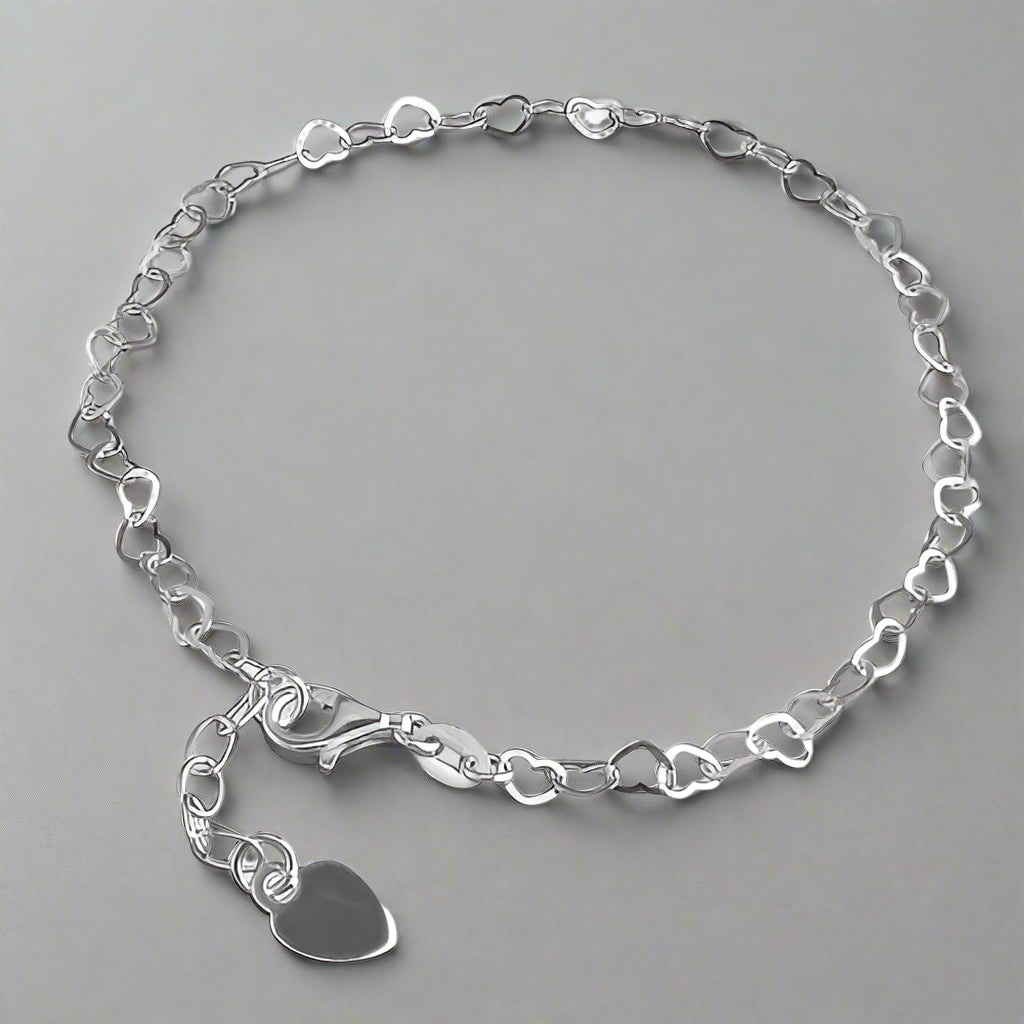 Sterling Silver Small Open Hearts Bracelet - More Than Just a Gift | Narborough Hall