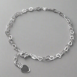 Sterling Silver Small Open Hearts Bracelet - More Than Just a Gift | Narborough Hall