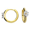 Iris & Miel Sterling Silver Two Tone Gold Plated Daisy Huggie Hoop Earrings