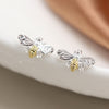Iris & Miel Sterling Silver and Gold Plated Bee Stud Earrings