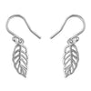 Sterling Silver Leaf Hook Earrings
