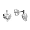 Sterling Silver Shell Heart & Sparkle Earrings