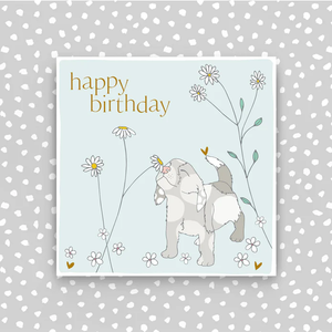 Happy Birthday Dog & Flower Card - More Than Just a Gift | Narborough Hall