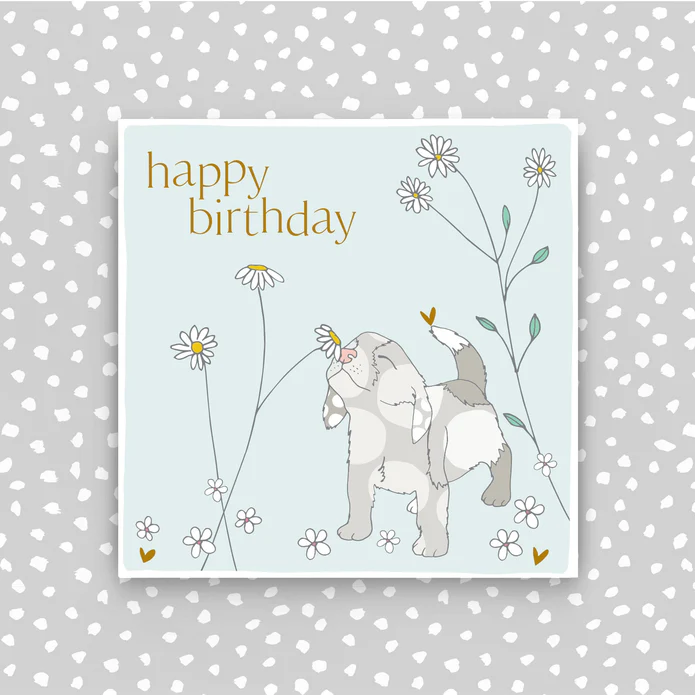 Happy Birthday Dog & Flower Card - More Than Just a Gift | Narborough Hall