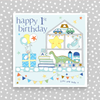 Molly Mae 1st Birthday Blue Toys Card