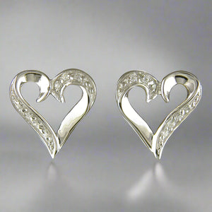 Sterling Silver White CZ Open Heart Stud Earrings - More Than Just a Gift | Narborough Hall