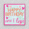 Hip Hip Hooray One I Love Pink Birthday Card
