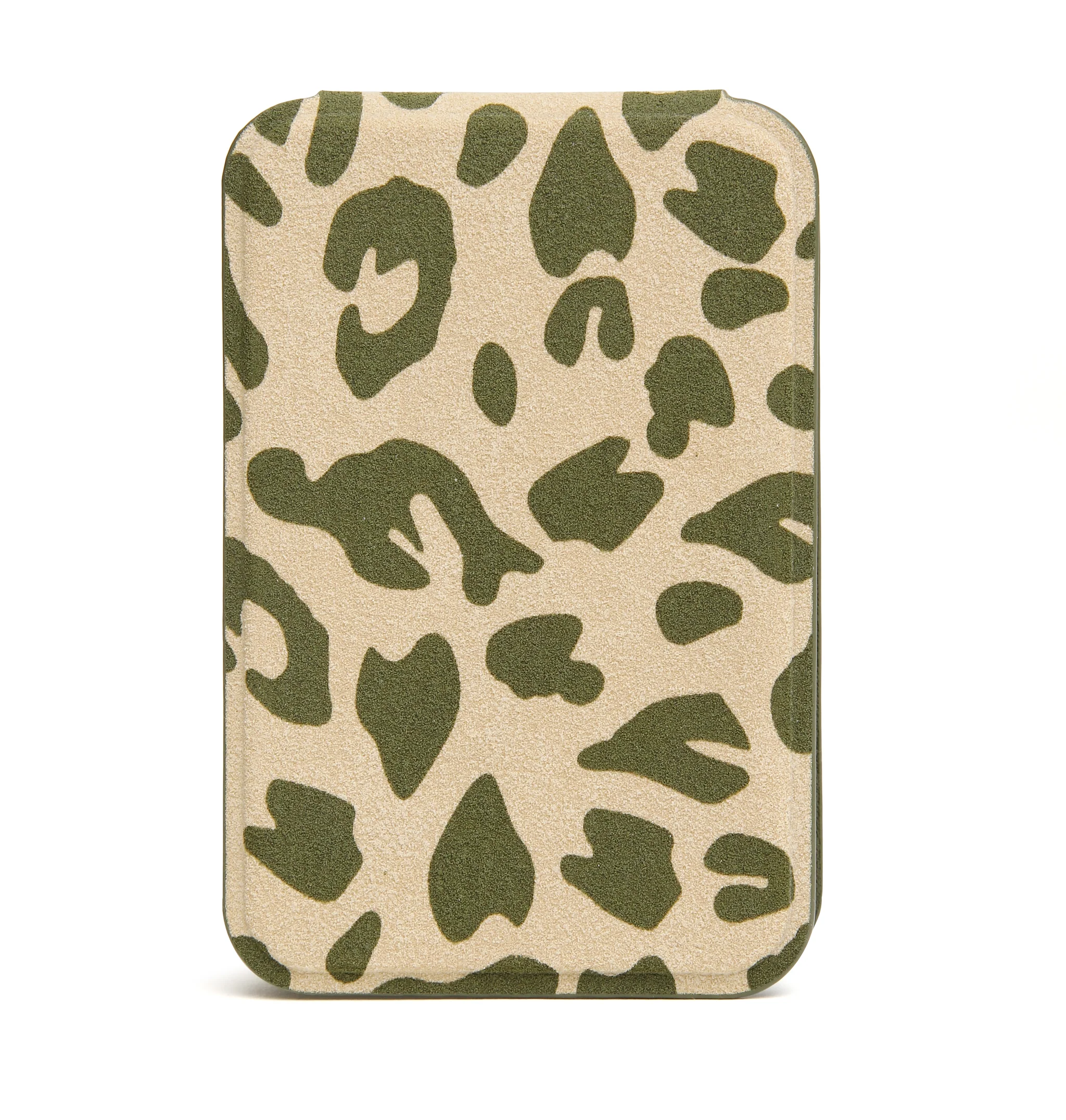 Alice Wheeler Olive Leopard Mini Folding Mirror