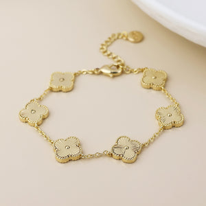 POM Faux Gold Plated Quatrefoil Station Bracelet - More Than Just a Gift | Narborough Hall