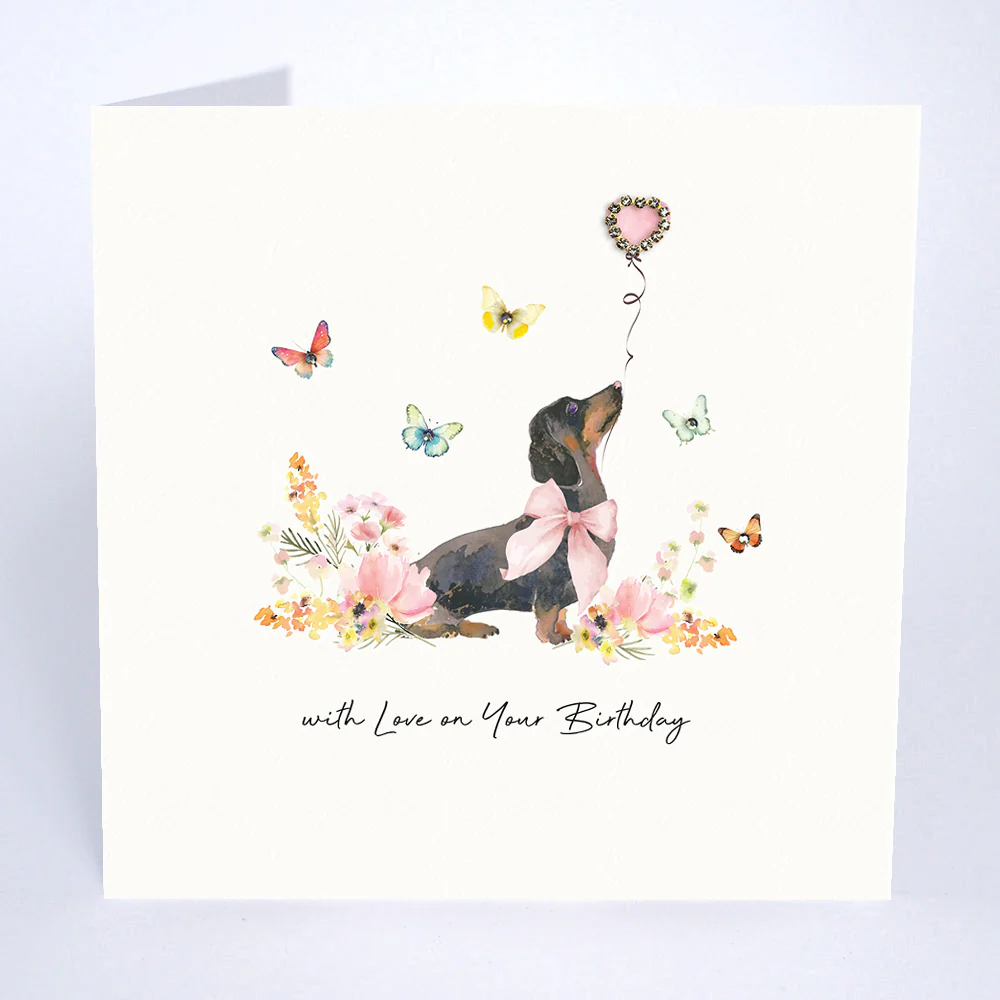 Beija-Flor Sausage Dog With Love Birthday Card - More Than Just a Gift | Narborough Hall