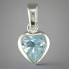 Sterling Silver Blue Topaz Heart Necklace
