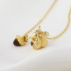 POM Hazel Gold-Tone enamel acorn and squirrel necklace