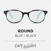 Easy Readers Round Blue and Black - +1.5