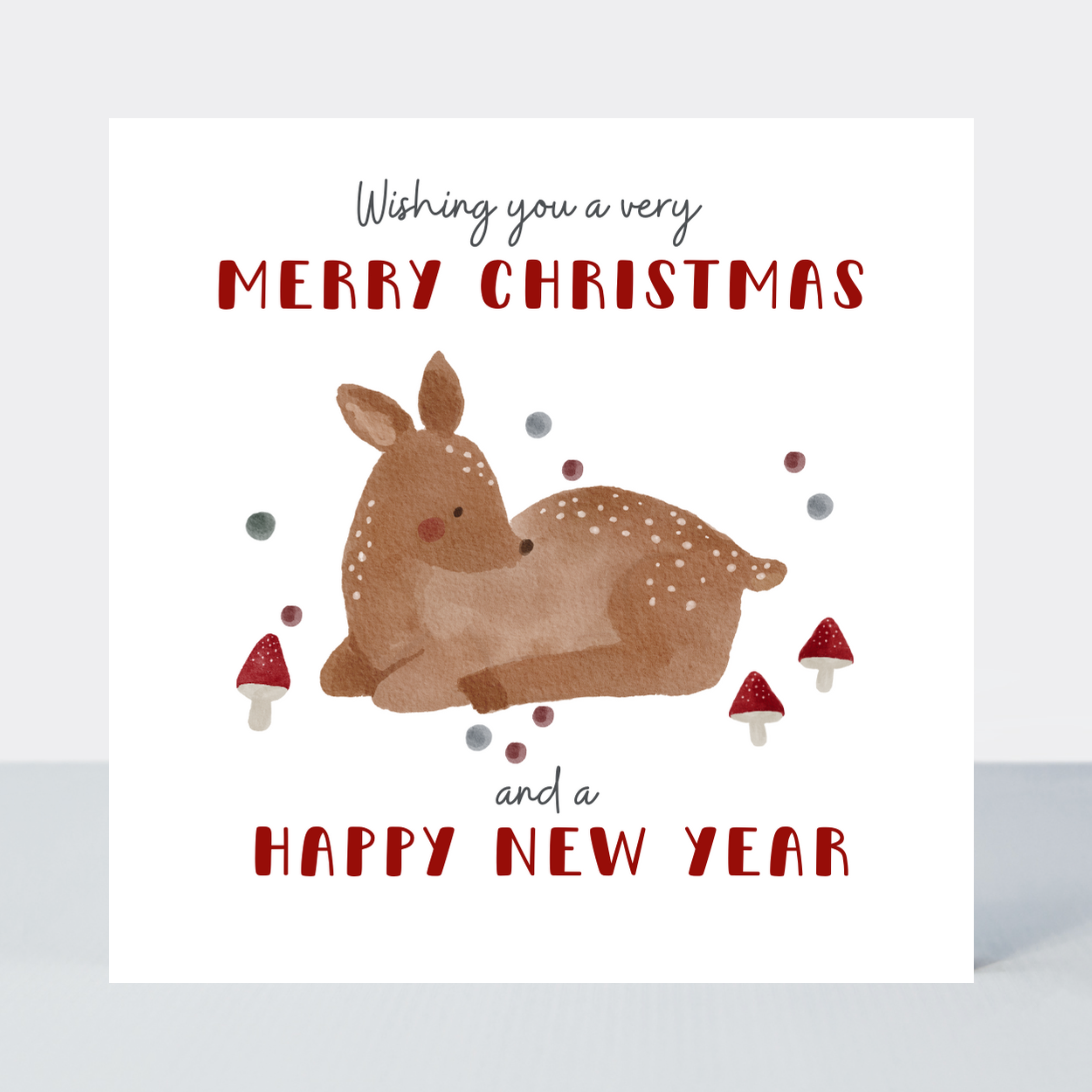 Holly Jolly Deer Merry Christmas Card