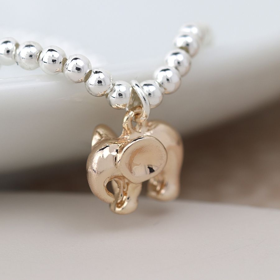POM Silver Plated Bracelet with Rose Gold Elephant - More Than Just a Gift | Narborough Hall