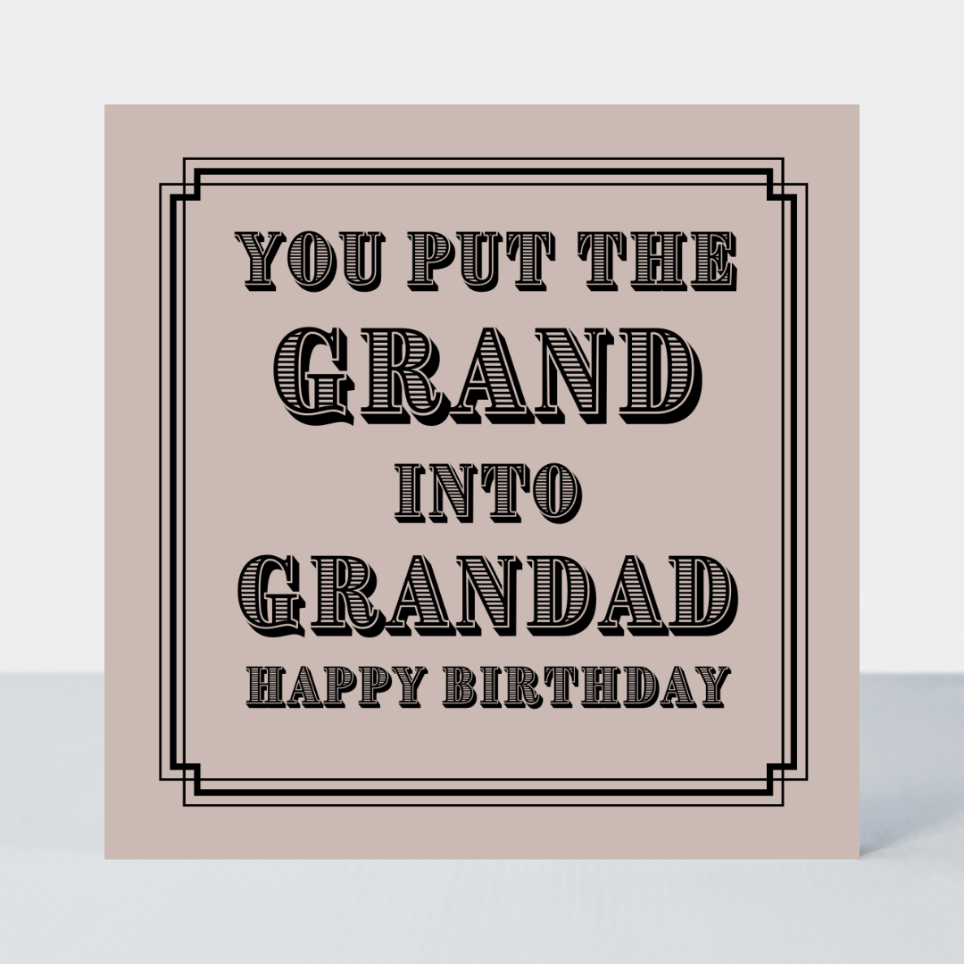 Vintage Icon Grand Into Grandad Birthday Card - More Than Just a Gift | Narborough Hall