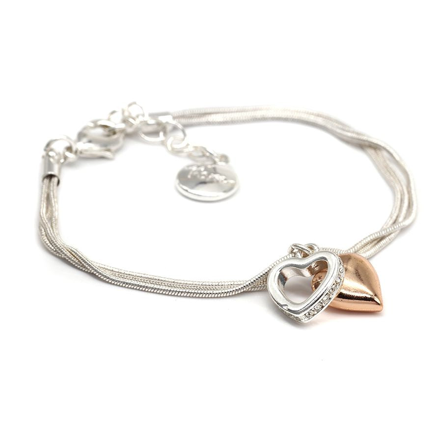 POM Rose Gold Heart & Crystal Heart Bracelet - More Than Just a Gift | Narborough Hall