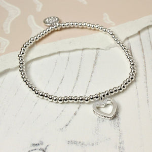 POM Small Open Heart With Tiny Inset Crystals Bracelet - More Than Just a Gift | Narborough Hall