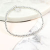 POM Silver Plated Grey Enamel Heart Inset Bracelet