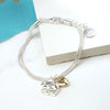 POM Triple Strand Silver Plated Elephant Heart Bracelet