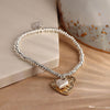 POM Silver Plated Bead Bracelet with Golden Hammered Heart and Silver Puff Heart - More Than Just a Gift | Narborough Hall