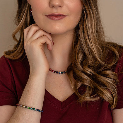 Carrie Elspeth Rainbow Satin Cubes Links Necklace - More Than Just a Gift | Narborough Hall
