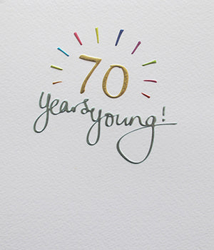 Mimosa 70 Years Young Card - More Than Just a Gift | Narborough Hall